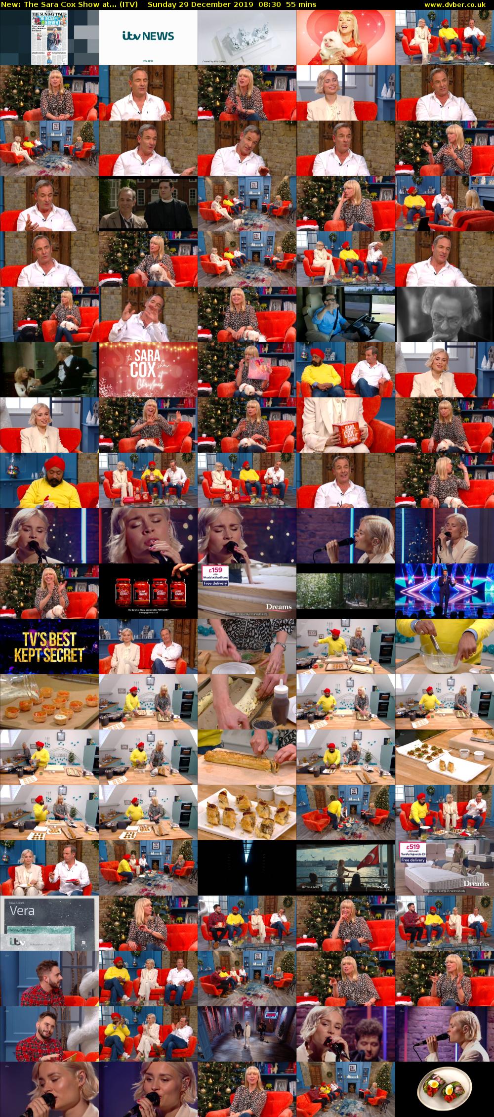 The Sara Cox Show at... (ITV) Sunday 29 December 2019 08:30 - 09:25