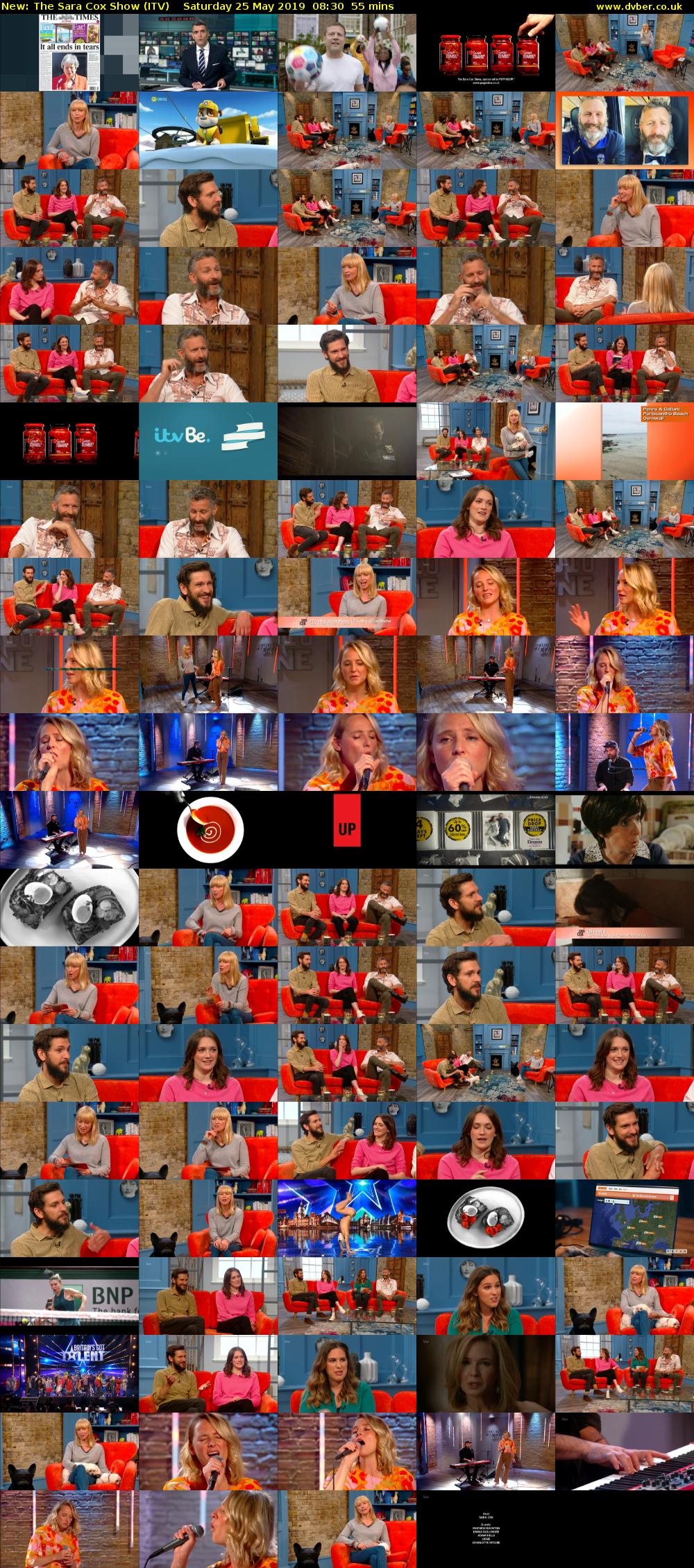 The Sara Cox Show (ITV) Saturday 25 May 2019 08:30 - 09:25