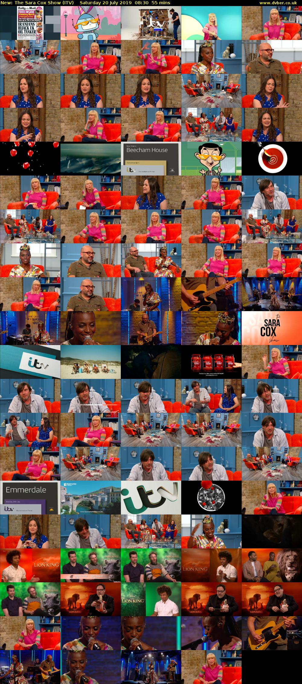 The Sara Cox Show (ITV) Saturday 20 July 2019 08:30 - 09:25