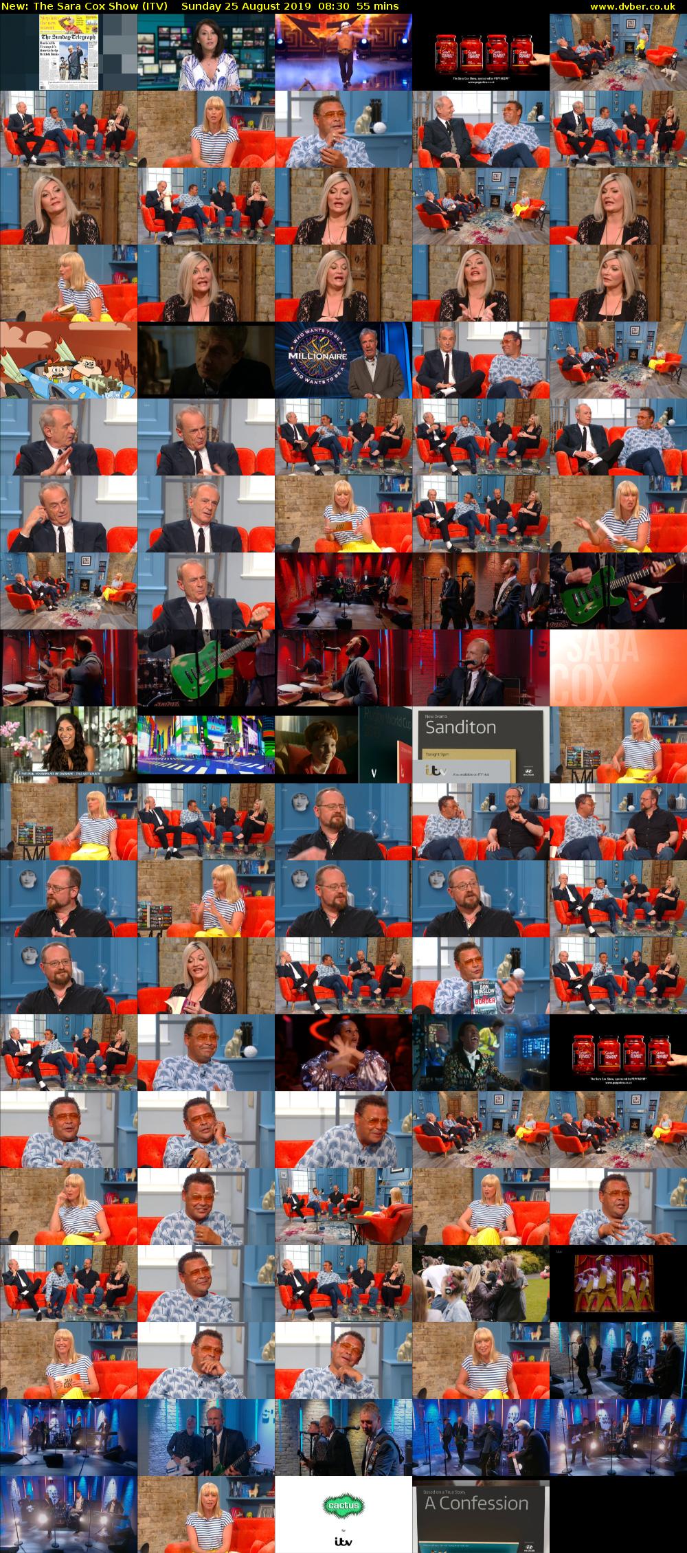 The Sara Cox Show (ITV) Sunday 25 August 2019 08:30 - 09:25