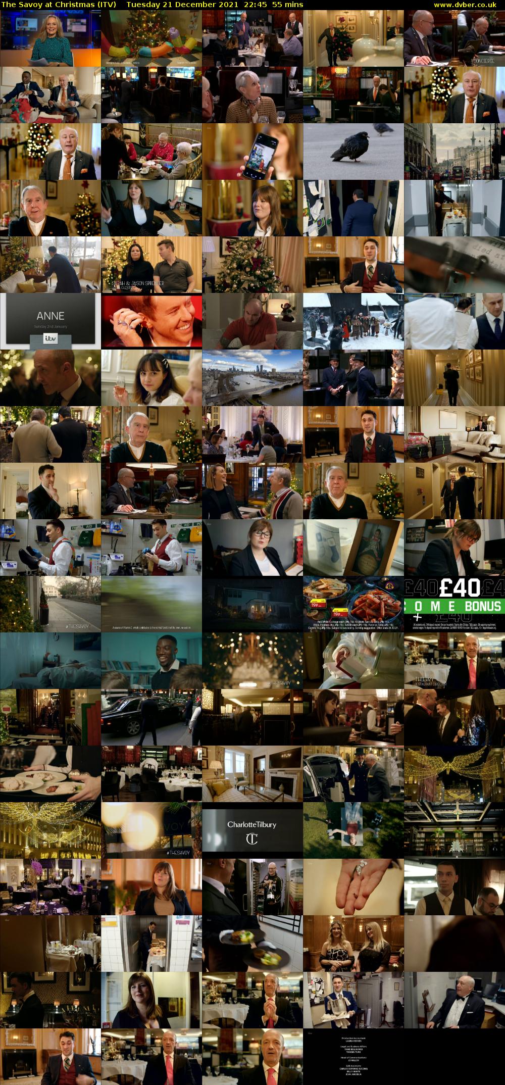 The Savoy at Christmas (ITV) Tuesday 21 December 2021 22:45 - 23:40