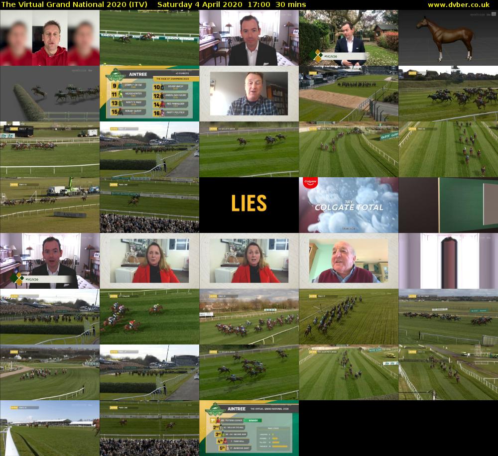 The Virtual Grand National 2020 (ITV) Saturday 4 April 2020 17:00 - 17:30