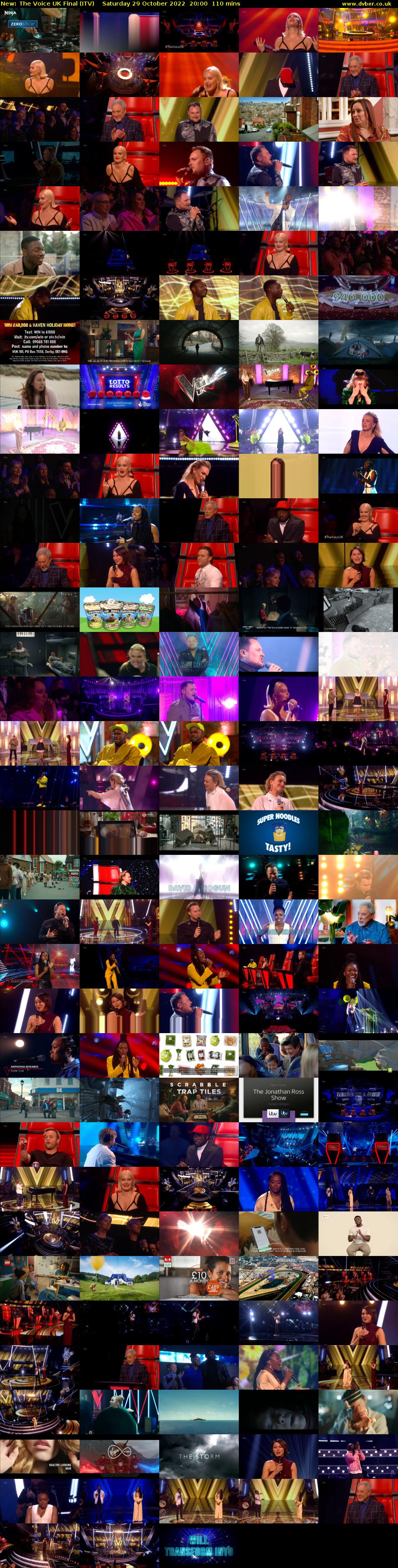 The Voice UK Final (ITV) Saturday 29 October 2022 20:00 - 21:50