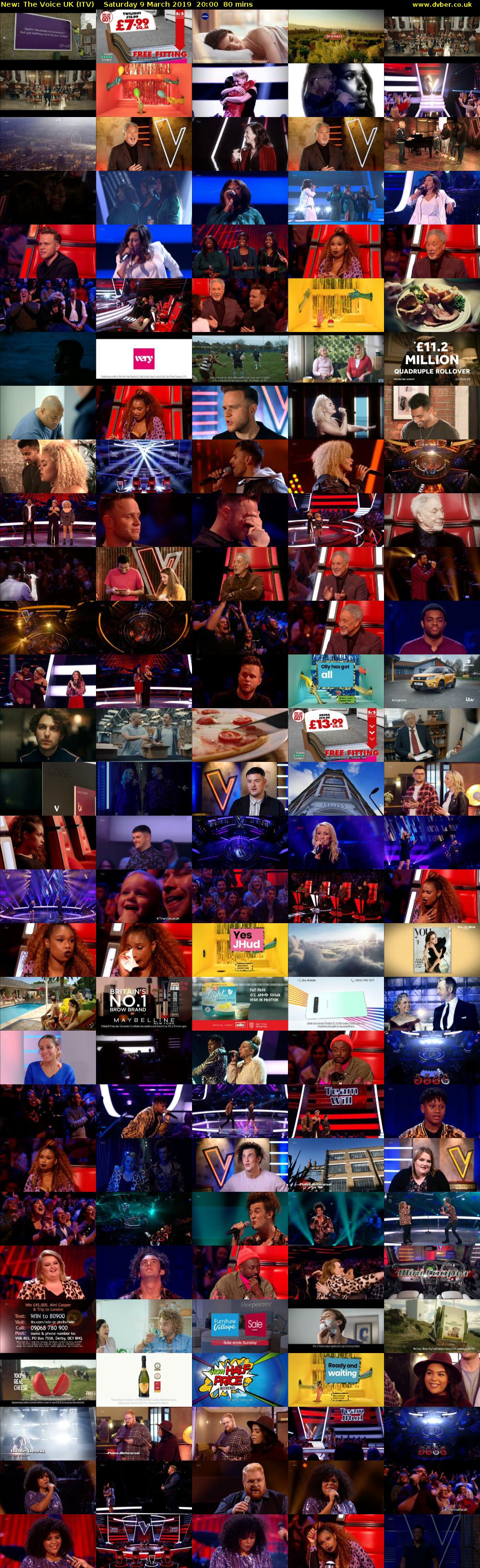 The Voice UK (ITV) Saturday 9 March 2019 20:00 - 21:20