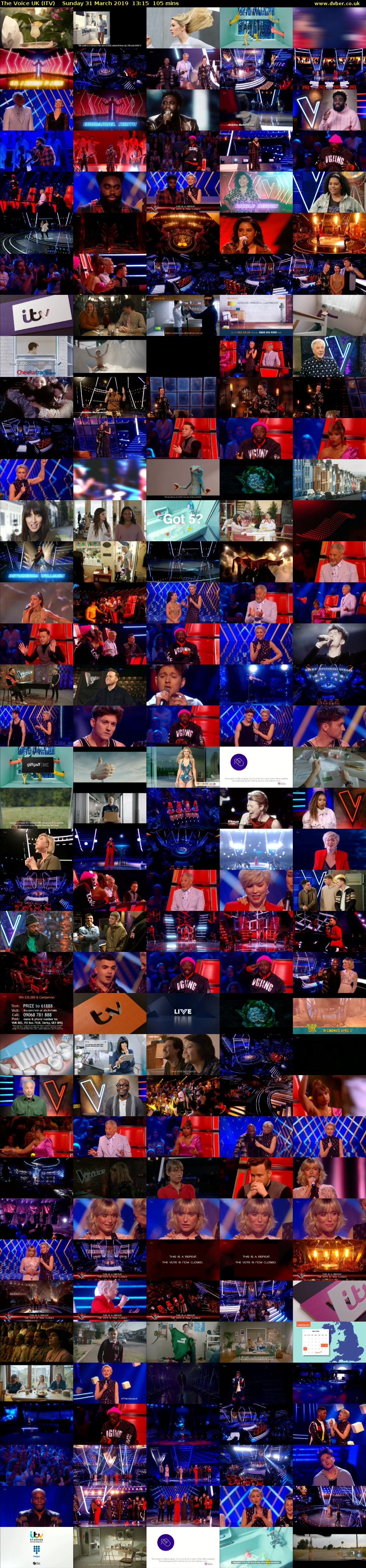The Voice UK (ITV) Sunday 31 March 2019 13:15 - 15:00