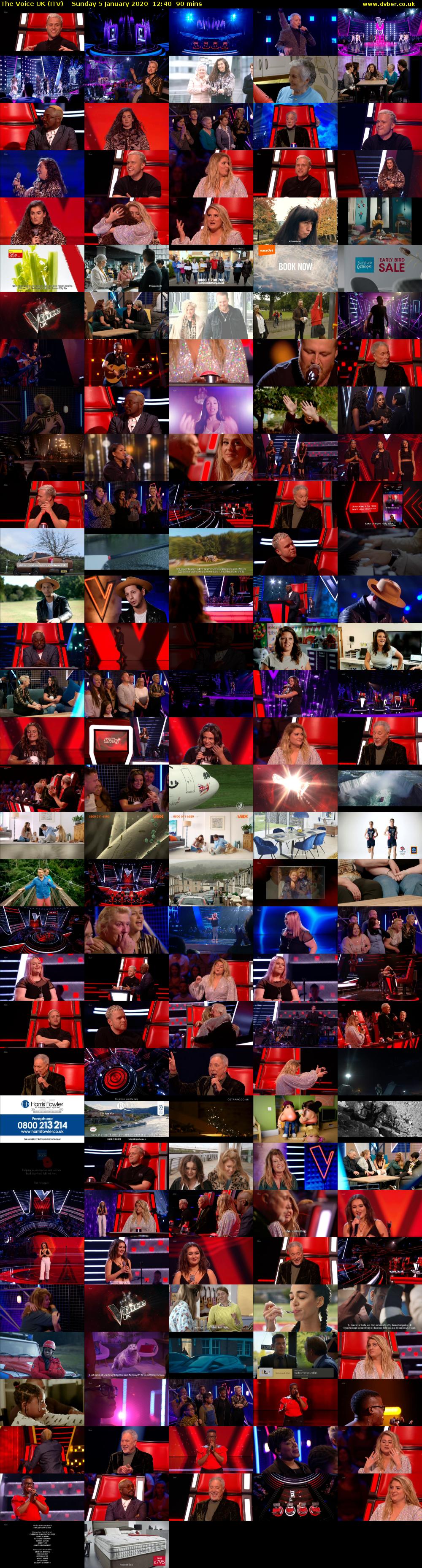 The Voice UK (ITV) Sunday 5 January 2020 12:40 - 14:10