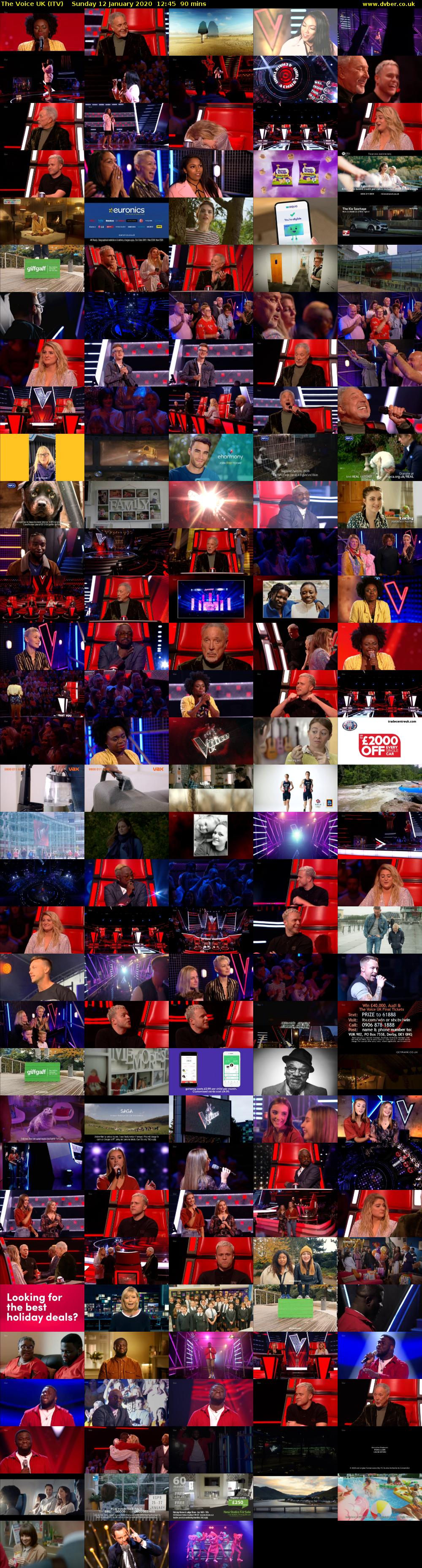The Voice UK (ITV) Sunday 12 January 2020 12:45 - 14:15