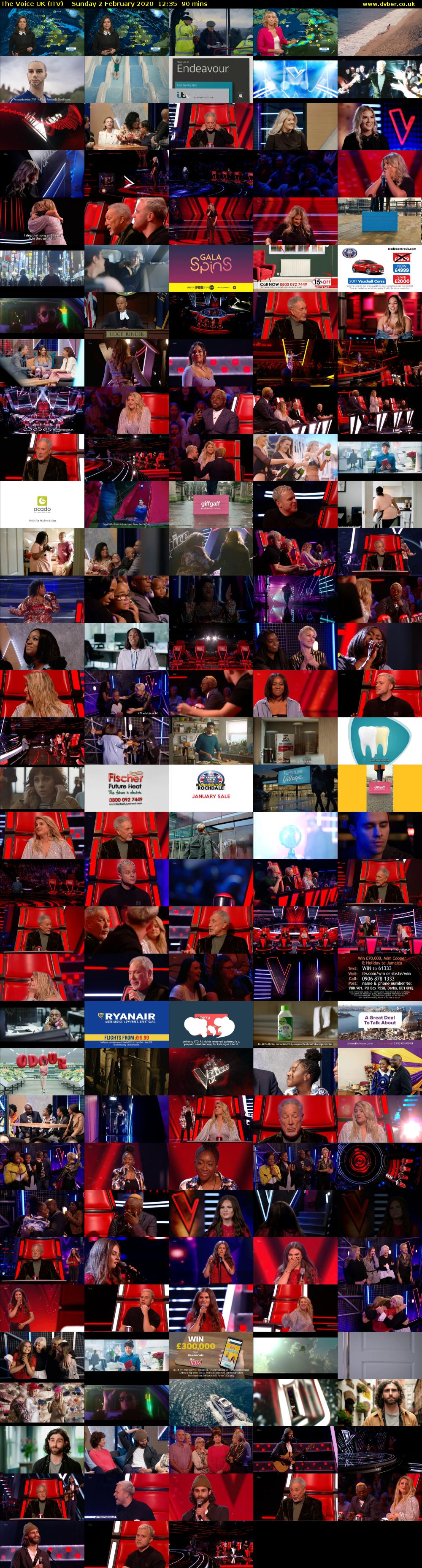 The Voice UK (ITV) Sunday 2 February 2020 12:35 - 14:05