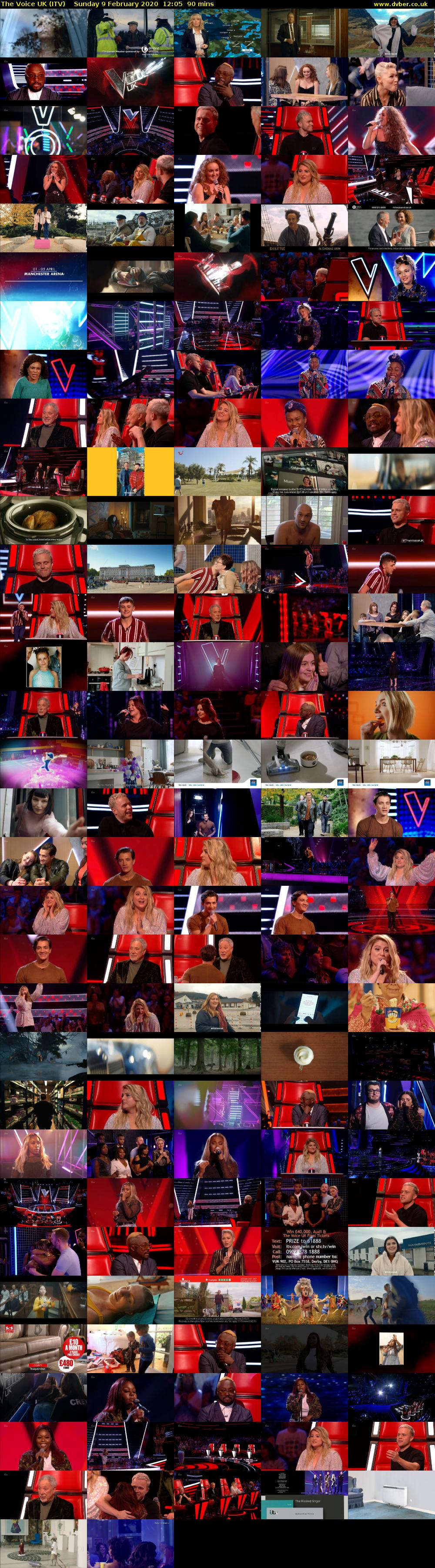 The Voice UK (ITV) Sunday 9 February 2020 12:05 - 13:35