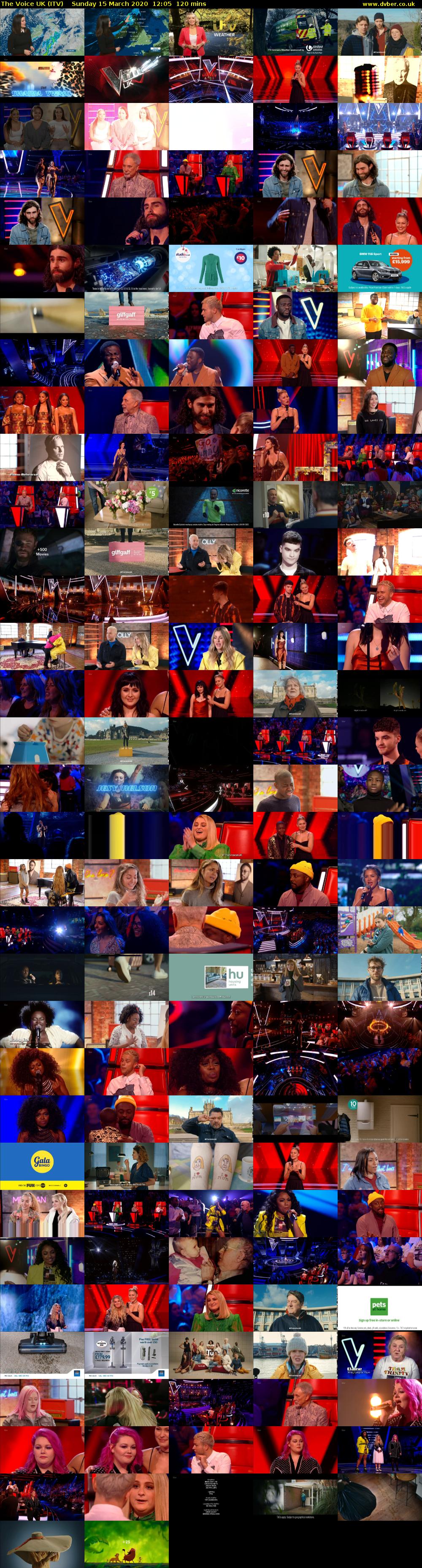 The Voice UK (ITV) Sunday 15 March 2020 12:05 - 14:05