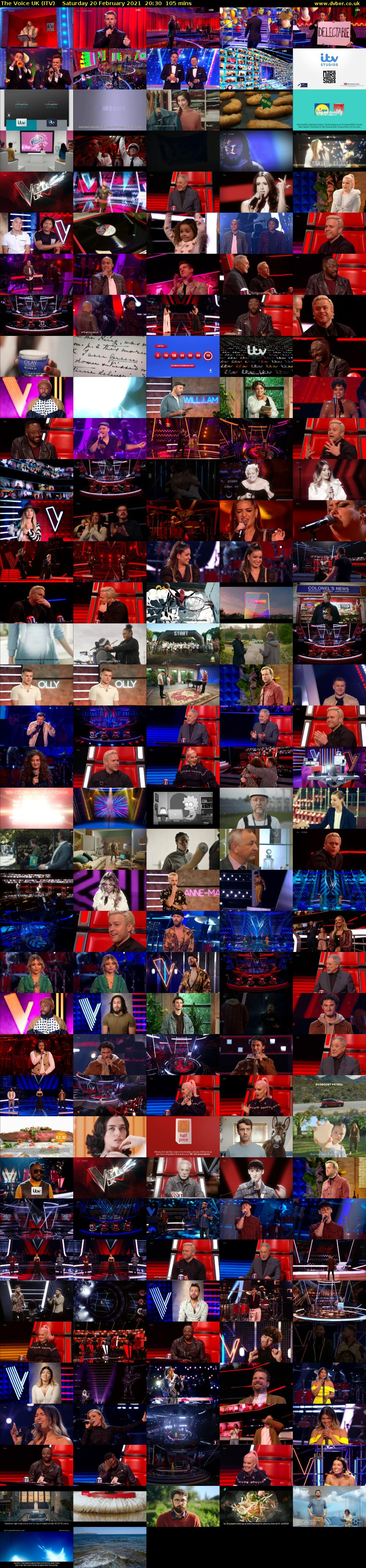 The Voice UK (ITV) Saturday 20 February 2021 20:30 - 22:15