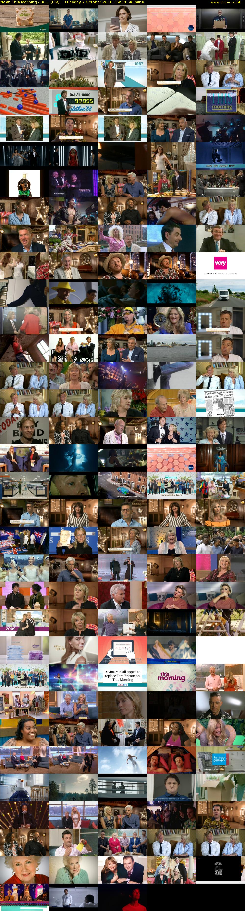 This Morning - 30... (ITV) Tuesday 2 October 2018 19:30 - 21:00