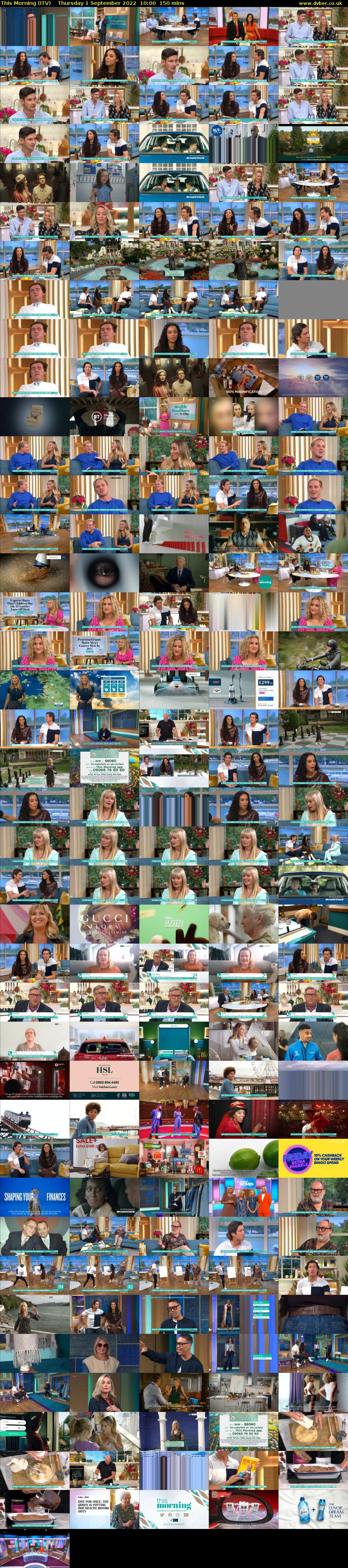 This Morning (ITV) Thursday 1 September 2022 10:00 - 12:30