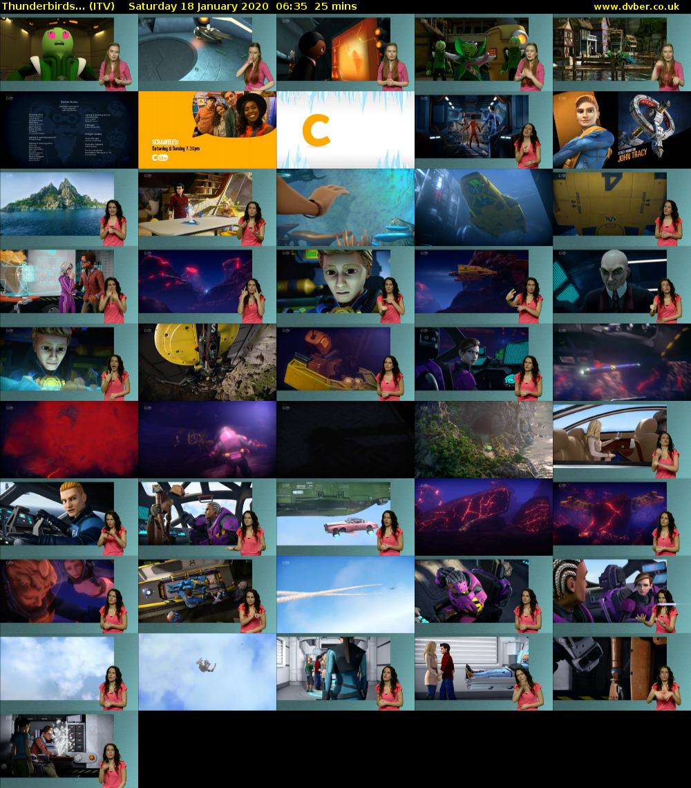 Thunderbirds... (ITV) Saturday 18 January 2020 06:35 - 07:00