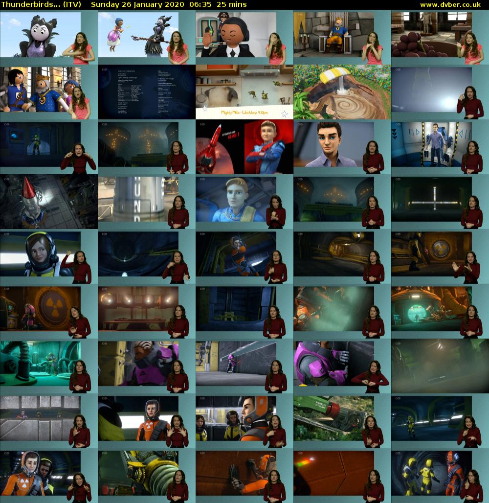 Thunderbirds... (ITV) Sunday 26 January 2020 06:35 - 07:00