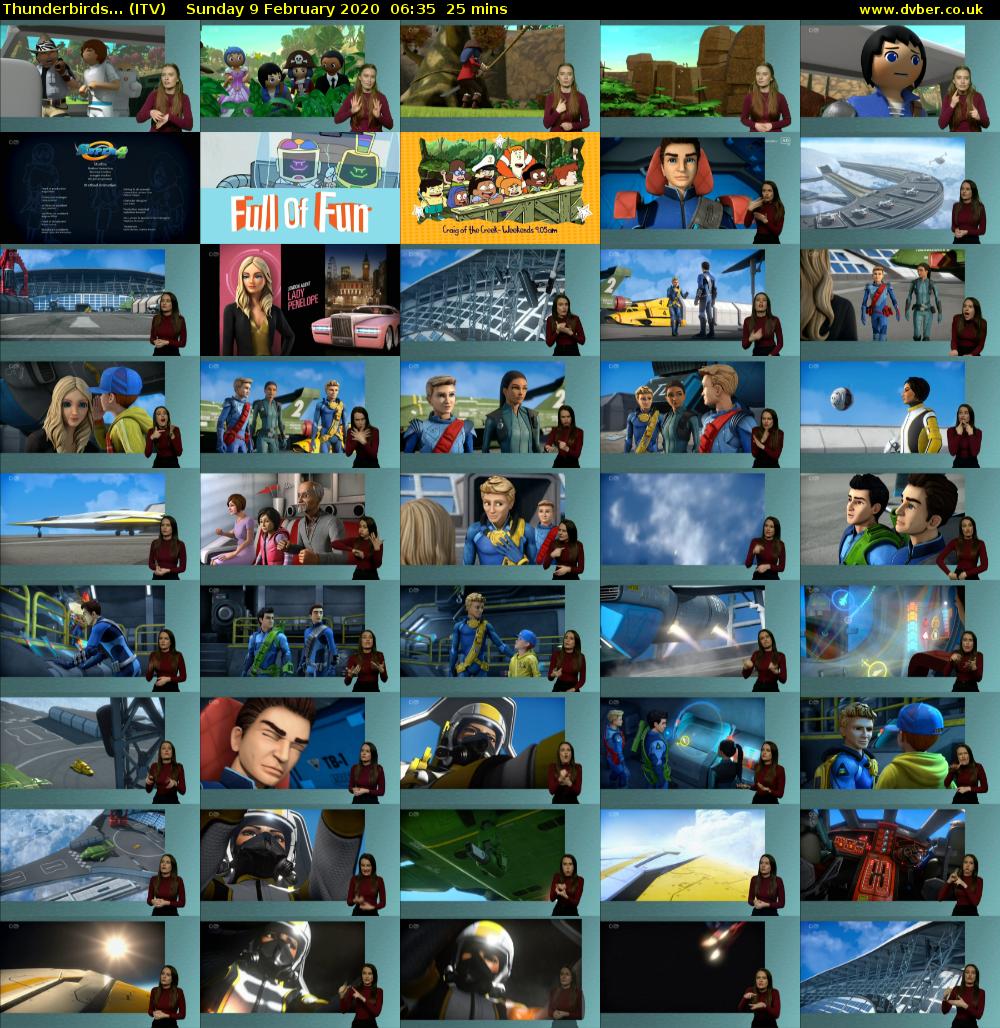 Thunderbirds... (ITV) Sunday 9 February 2020 06:35 - 07:00