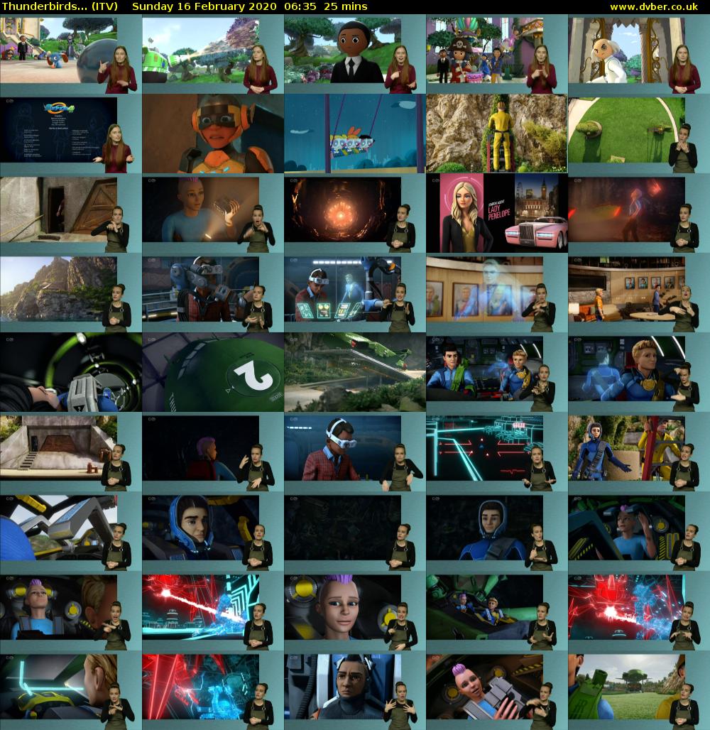 Thunderbirds... (ITV) Sunday 16 February 2020 06:35 - 07:00