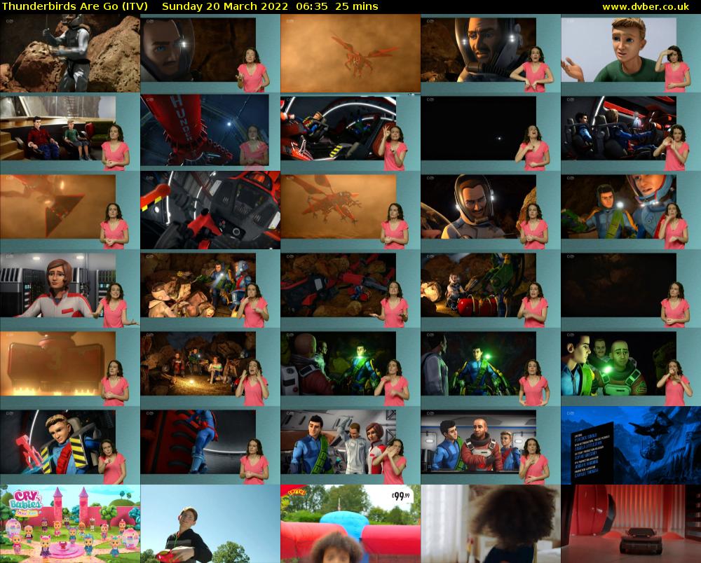 Thunderbirds Are Go (ITV) Sunday 20 March 2022 06:35 - 07:00