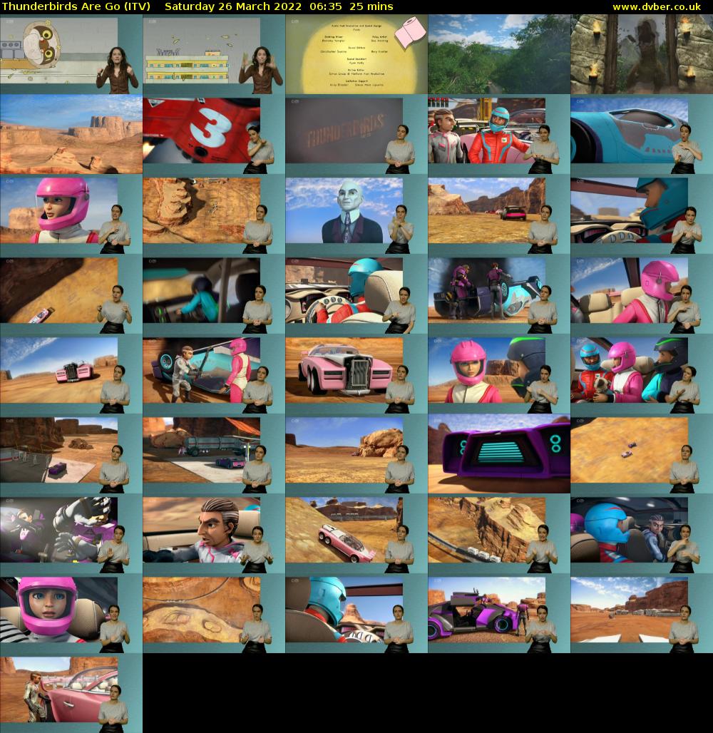 Thunderbirds Are Go (ITV) Saturday 26 March 2022 06:35 - 07:00