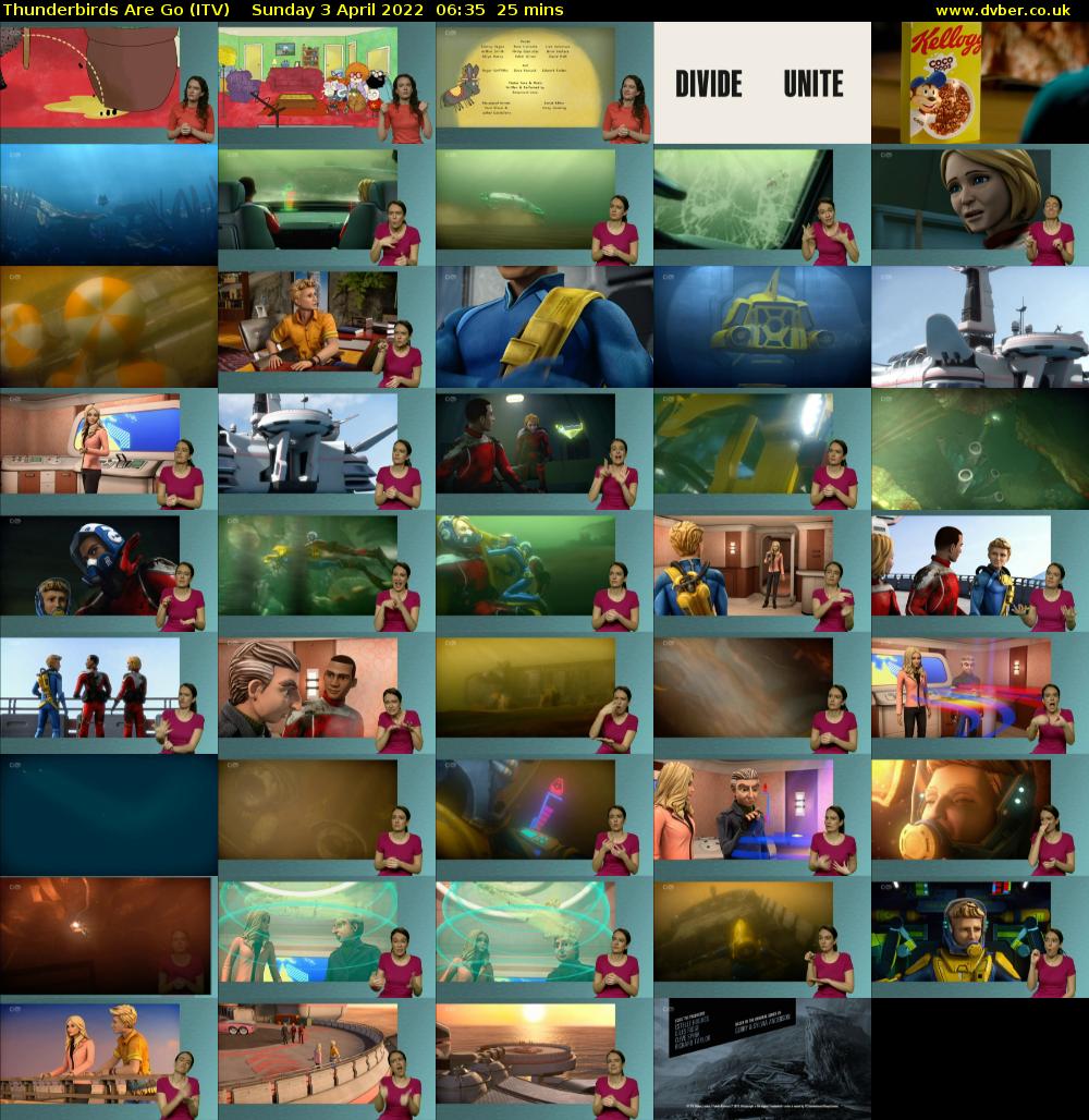 Thunderbirds Are Go (ITV) Sunday 3 April 2022 06:35 - 07:00