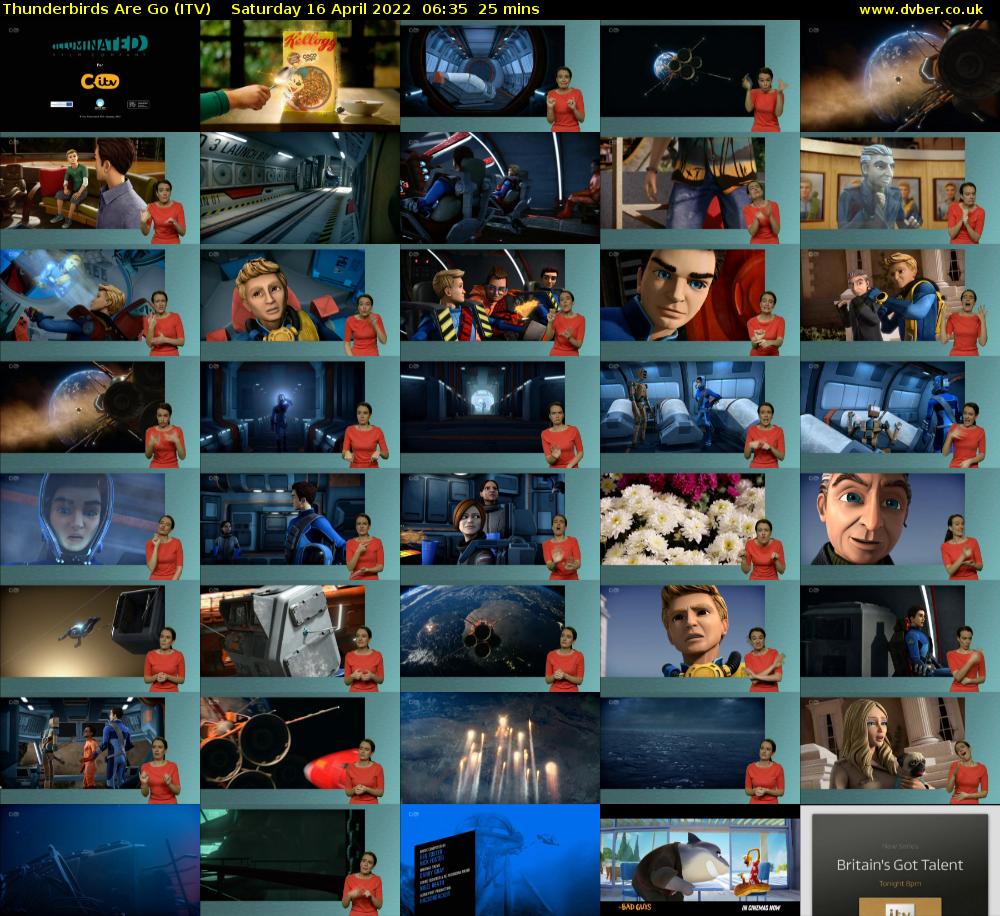 Thunderbirds Are Go (ITV) Saturday 16 April 2022 06:35 - 07:00
