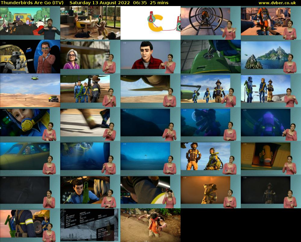 Thunderbirds Are Go (ITV) Saturday 13 August 2022 06:35 - 07:00