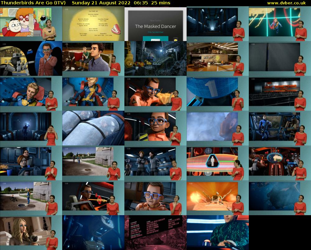 Thunderbirds Are Go (ITV) Sunday 21 August 2022 06:35 - 07:00