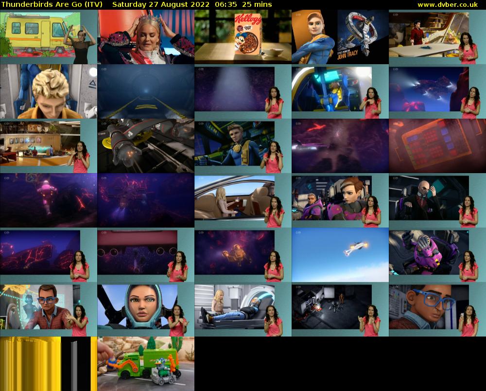 Thunderbirds Are Go (ITV) Saturday 27 August 2022 06:35 - 07:00