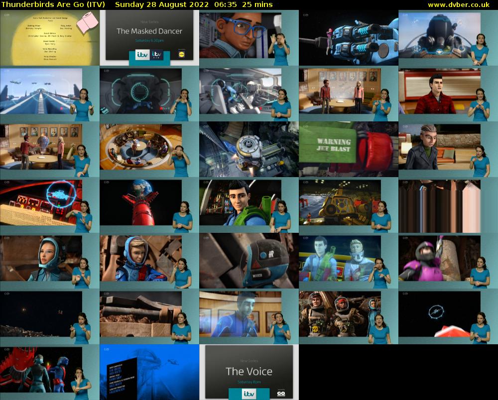 Thunderbirds Are Go (ITV) Sunday 28 August 2022 06:35 - 07:00