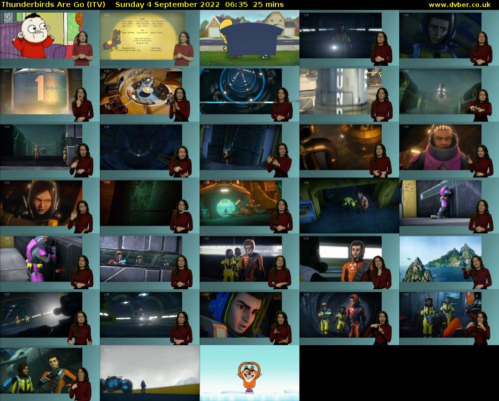 Thunderbirds Are Go (ITV) Sunday 4 September 2022 06:35 - 07:00