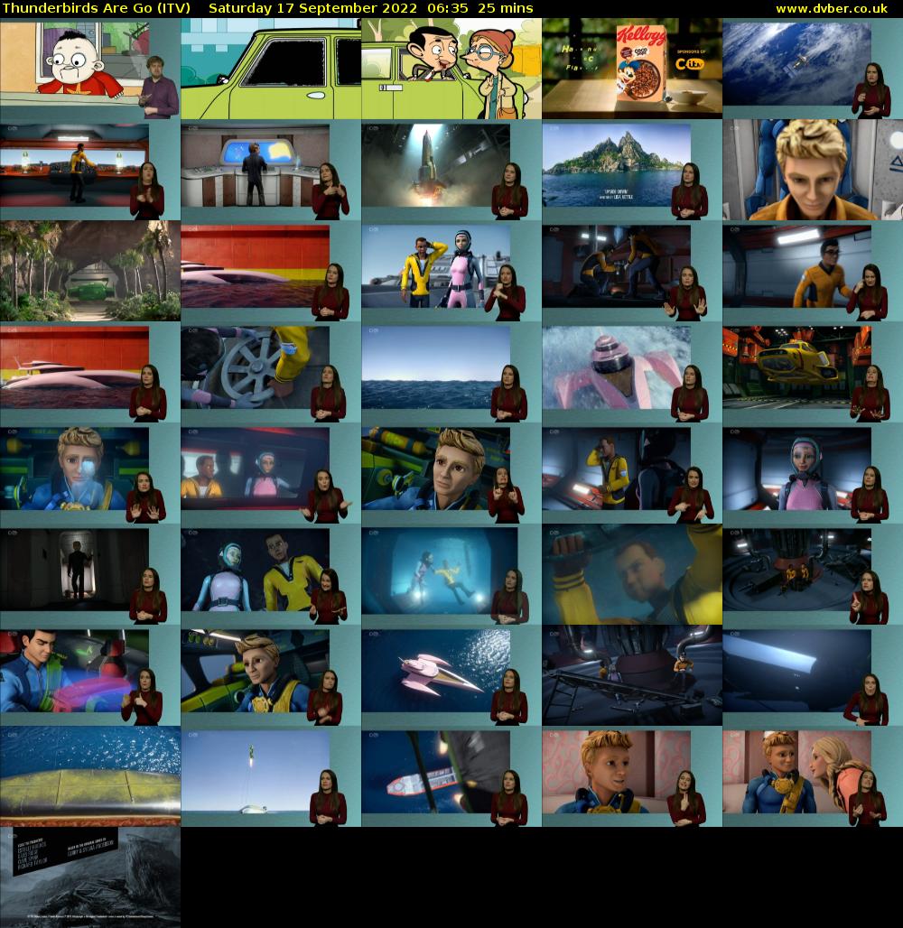 Thunderbirds Are Go (ITV) Saturday 17 September 2022 06:35 - 07:00