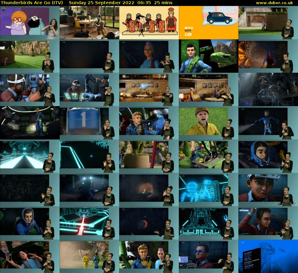 Thunderbirds Are Go (ITV) Sunday 25 September 2022 06:35 - 07:00