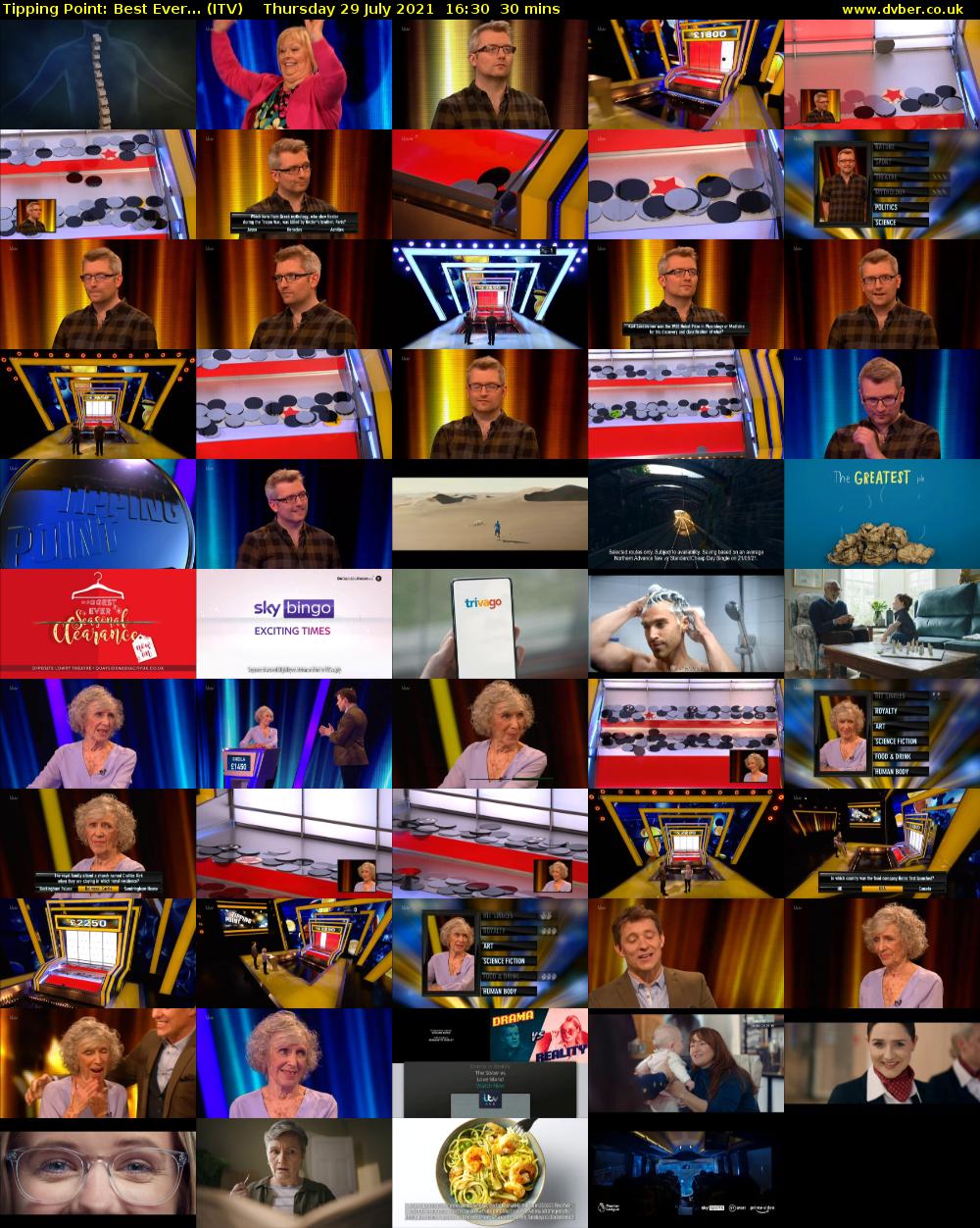 Tipping Point: Best Ever... (ITV) Thursday 29 July 2021 16:30 - 17:00