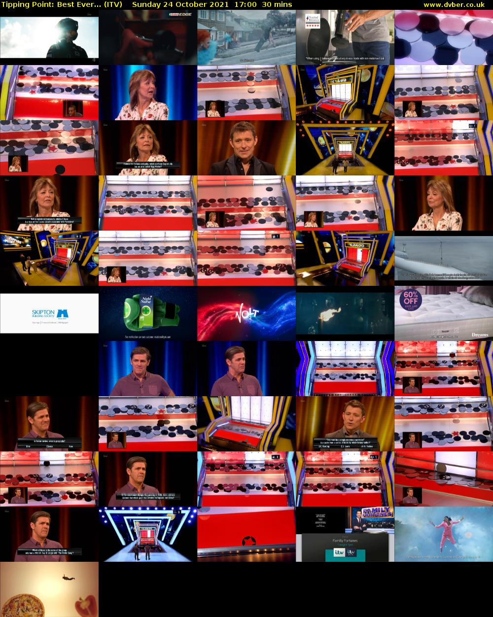 Tipping Point: Best Ever... (ITV) Sunday 24 October 2021 17:00 - 17:30