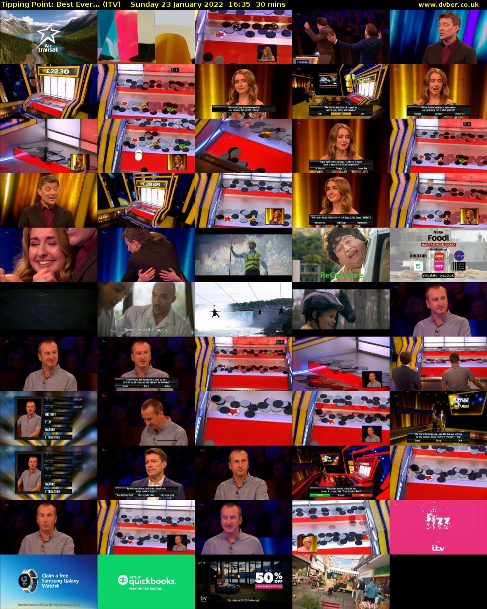 Tipping Point: Best Ever... (ITV) Sunday 23 January 2022 16:35 - 17:05