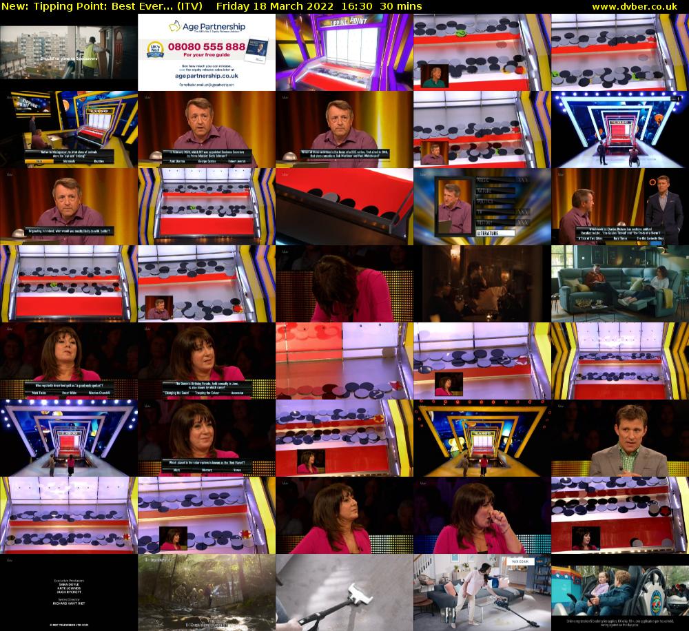 Tipping Point: Best Ever... (ITV) Friday 18 March 2022 16:30 - 17:00