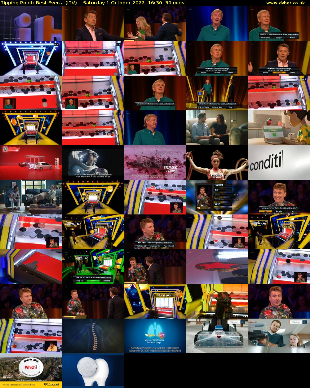 Tipping Point: Best Ever... (ITV) Saturday 1 October 2022 16:30 - 17:00