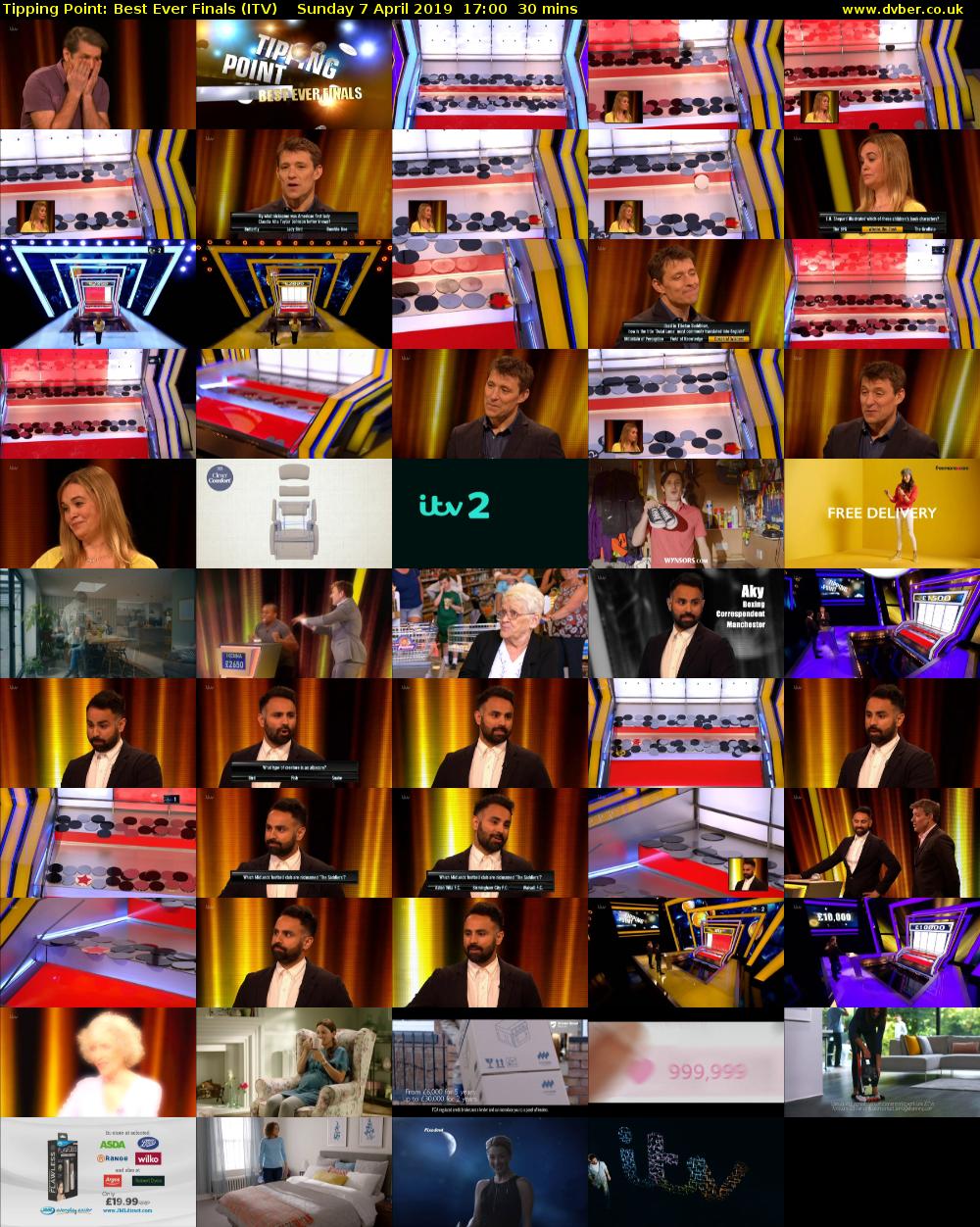 Tipping Point: Best Ever Finals (ITV) Sunday 7 April 2019 17:00 - 17:30
