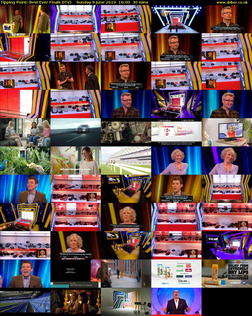 Tipping Point: Best Ever Finals (ITV) Sunday 9 June 2019 16:00 - 16:30