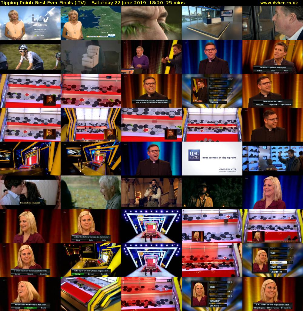 Tipping Point: Best Ever Finals (ITV) Saturday 22 June 2019 18:20 - 18:45