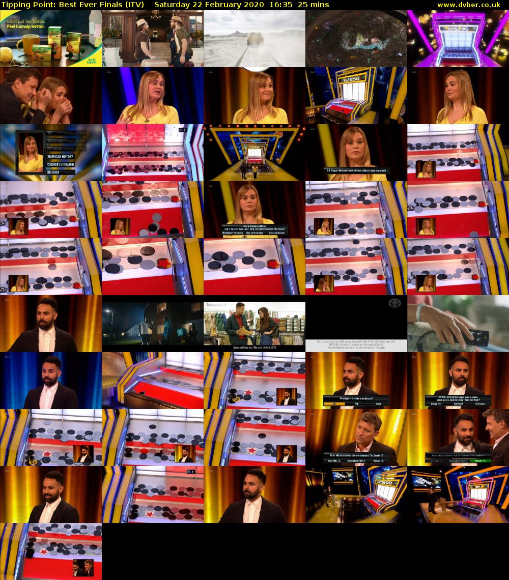 Tipping Point: Best Ever Finals (ITV) Saturday 22 February 2020 16:35 - 17:00