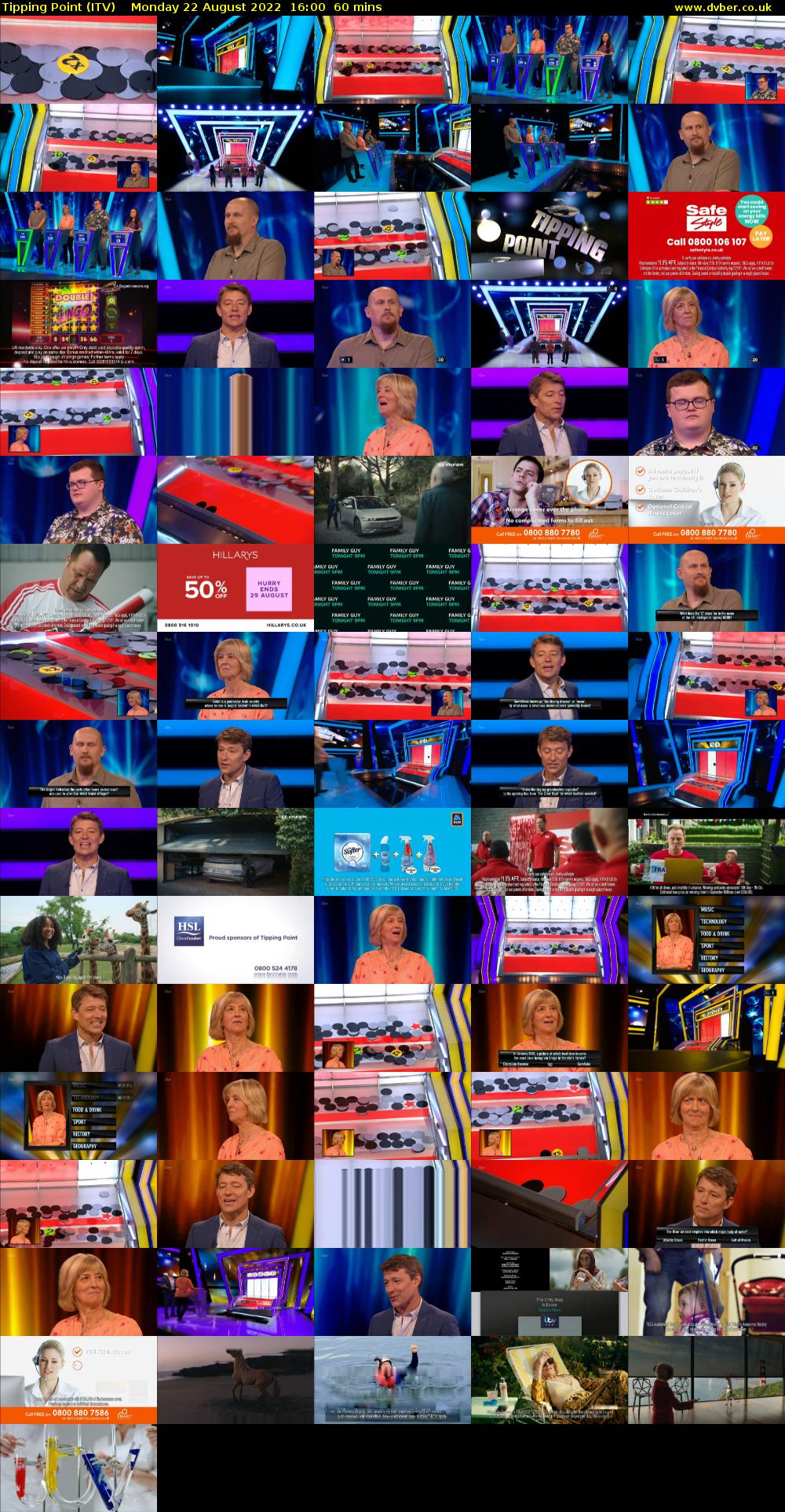 Tipping Point (ITV) Monday 22 August 2022 16:00 - 17:00