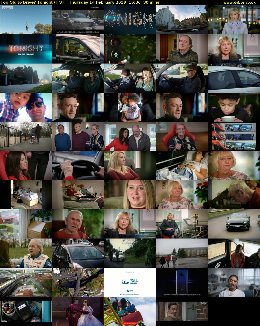 Too Old to Drive? Tonight (ITV) Thursday 14 February 2019 19:30 - 20:00