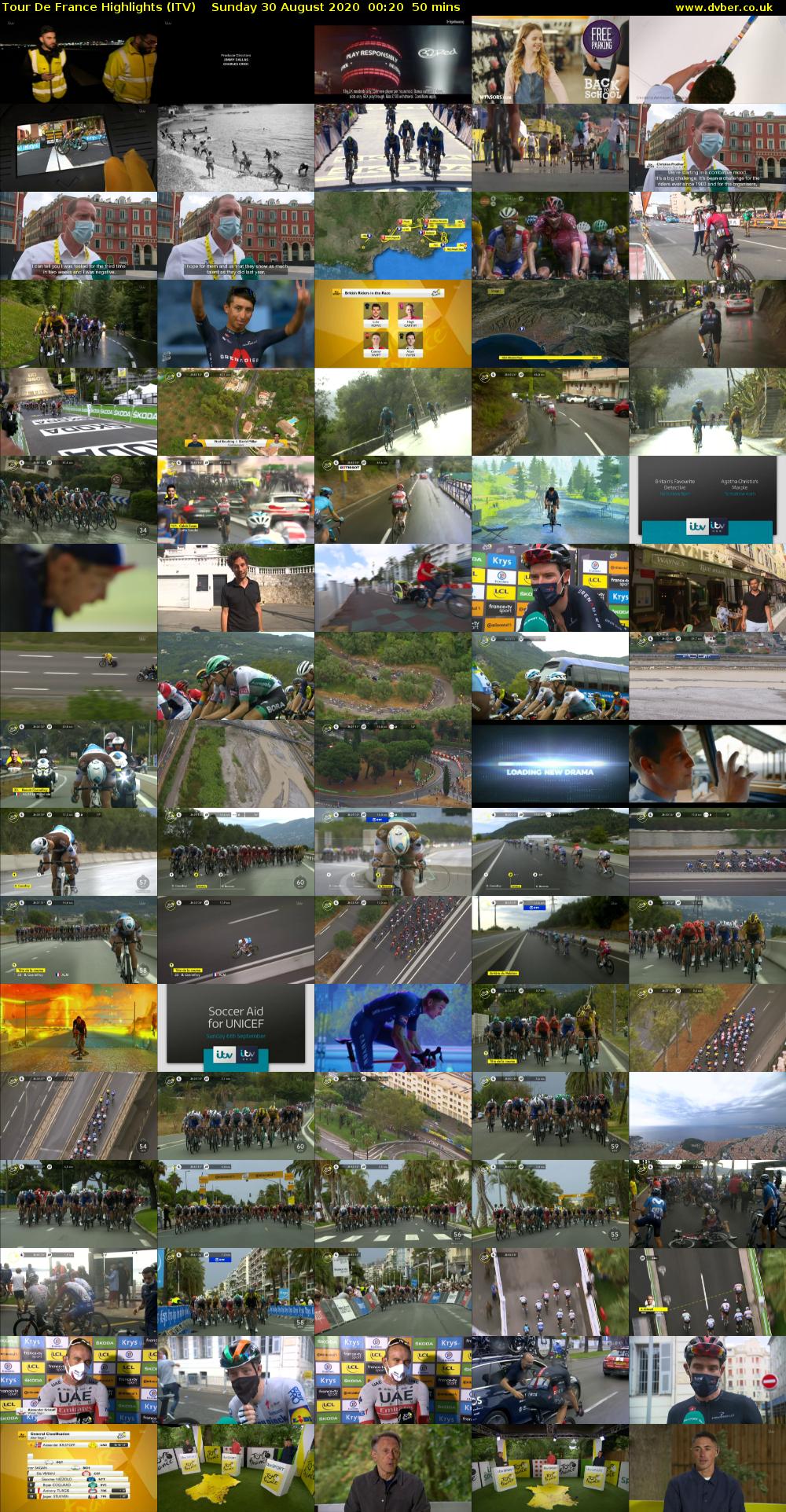 Tour De France Highlights (ITV) Sunday 30 August 2020 00:20 - 01:10