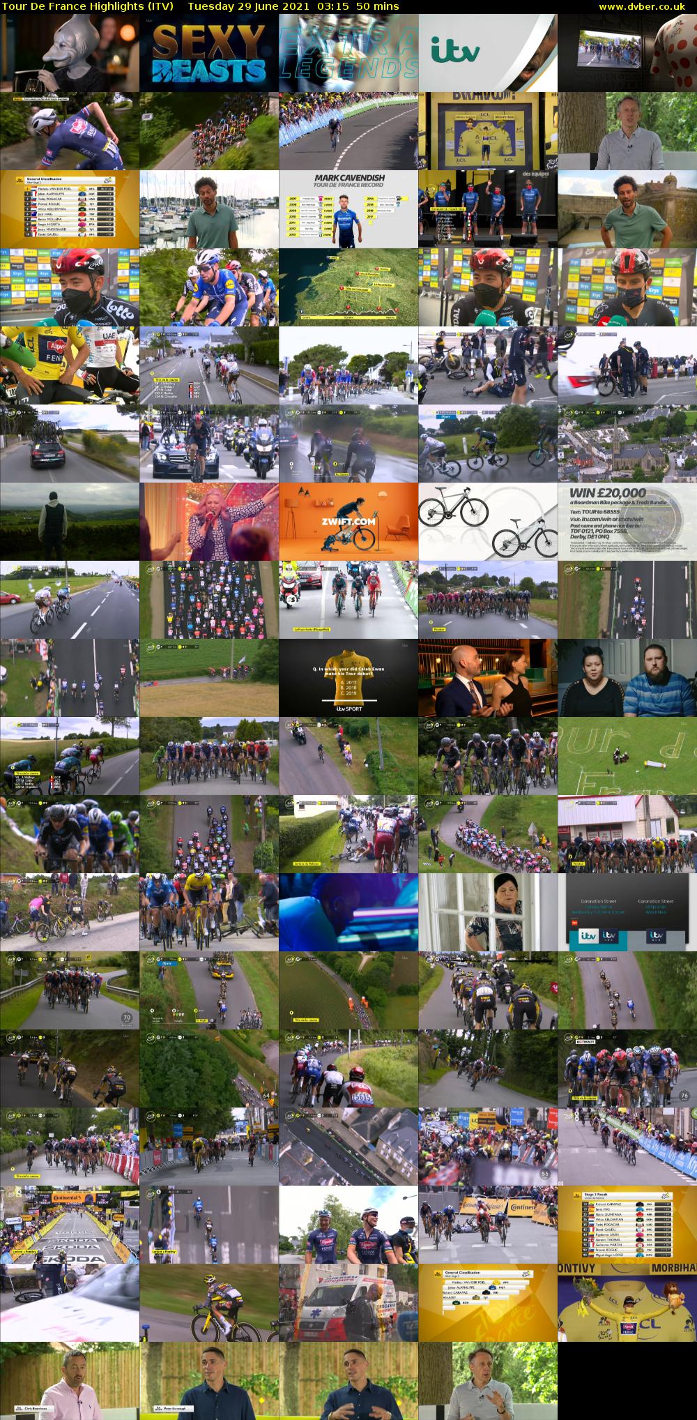Tour De France Highlights (ITV) Tuesday 29 June 2021 03:15 - 04:05