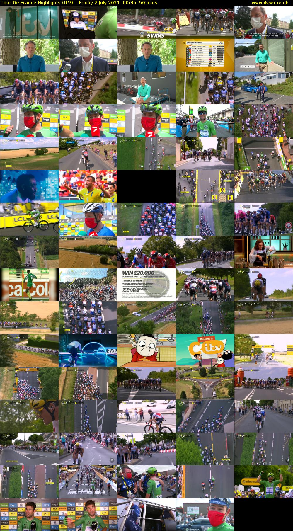 Tour De France Highlights (ITV) Friday 2 July 2021 00:35 - 01:25