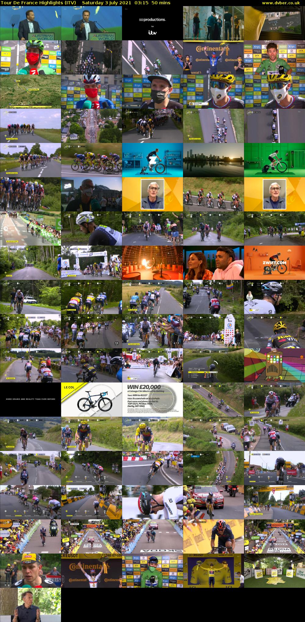 Tour De France Highlights (ITV) Saturday 3 July 2021 03:15 - 04:05