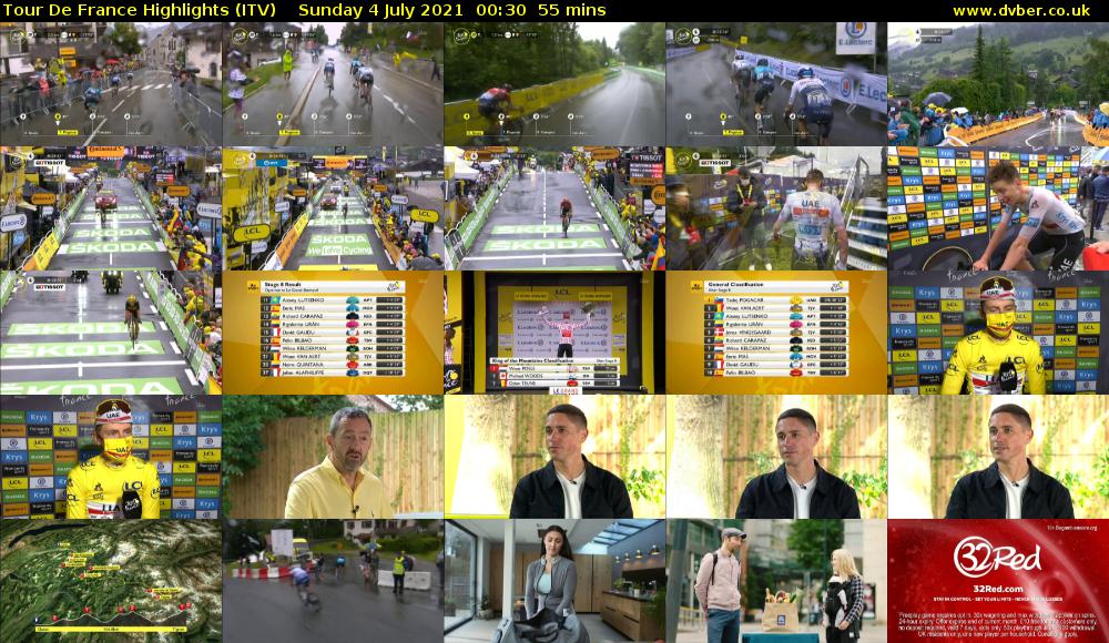 Tour De France Highlights (ITV) Sunday 4 July 2021 00:30 - 01:25