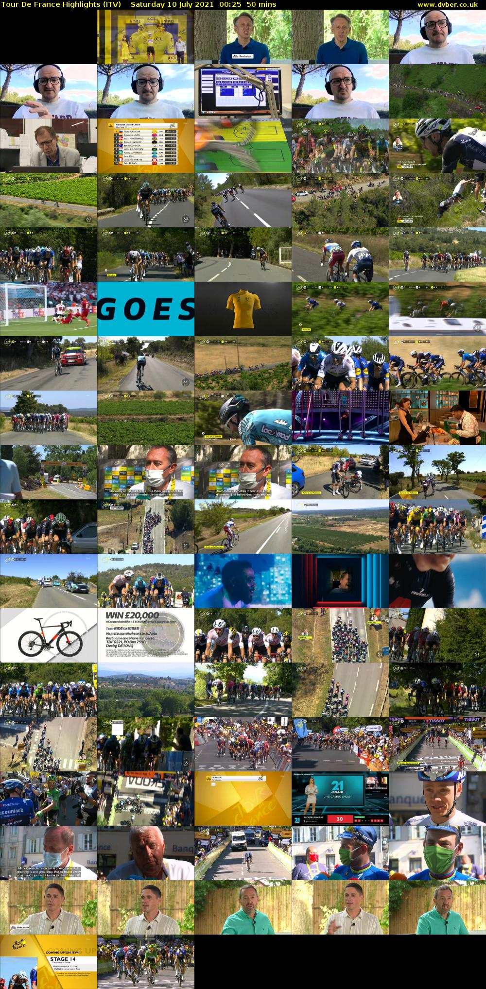 Tour De France Highlights (ITV) Saturday 10 July 2021 00:25 - 01:15