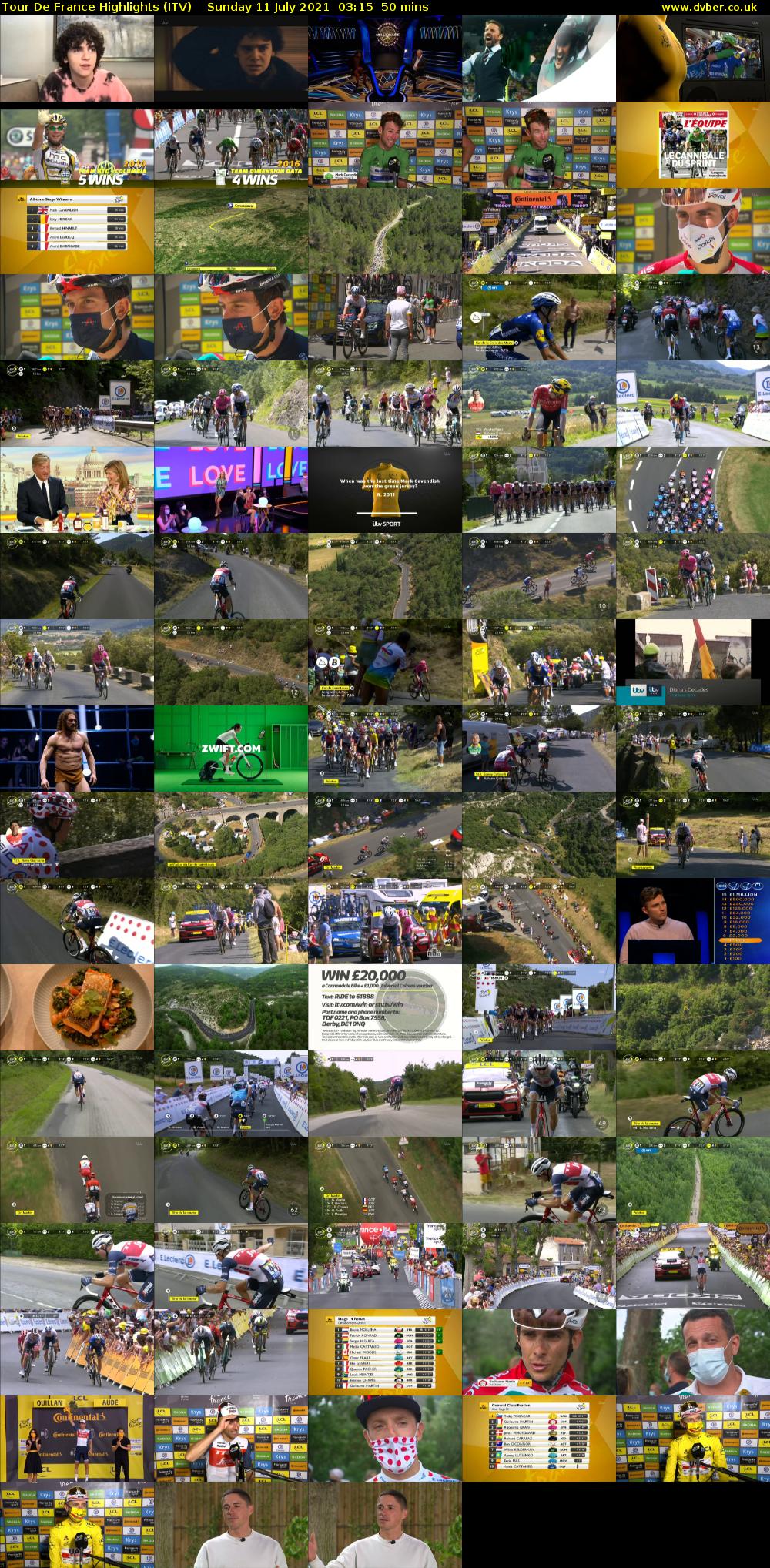 Tour De France Highlights (ITV) Sunday 11 July 2021 03:15 - 04:05